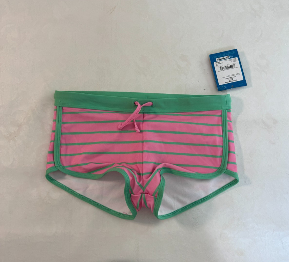 DSG Girls Dolphin Hem Swim Shorts Pink Sanibel Stripe Size Small NWT